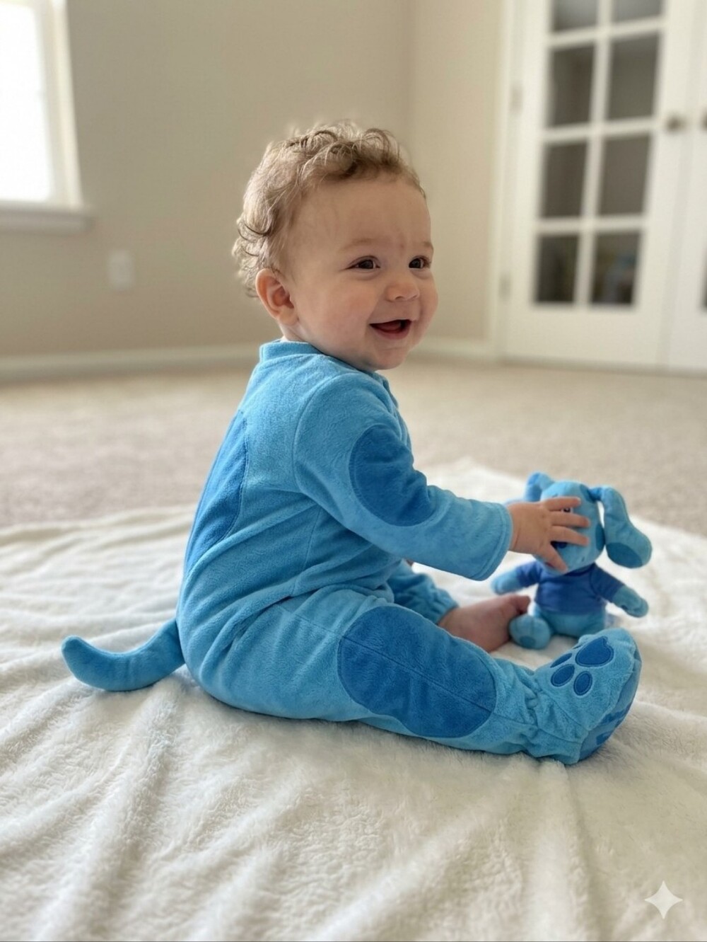 NWOT Nickelodeon Blue's Clues & You! Infant Jumpsuit Only Soft Plush Blue 0–6M